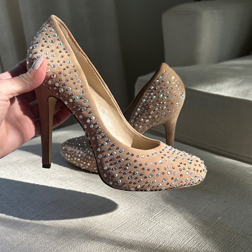 Elegant Suede Studded Women's Heels